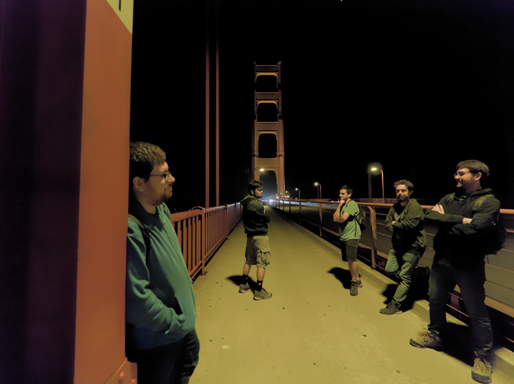 Acting casual on the Golden Gate.