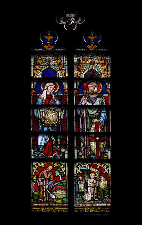 Stained glass on the Chapel of the Holy Blood.