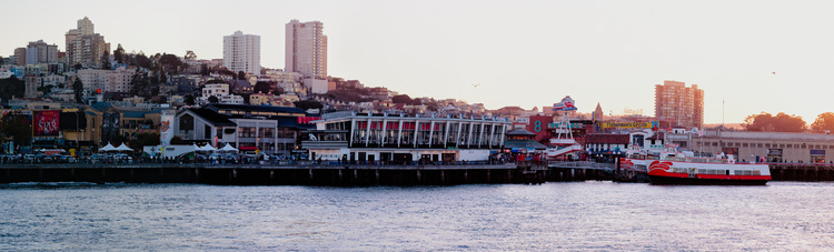 The view of the Fisherman&rsquo;s Wharf from Pier 41.