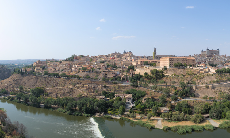 Toledo along Tagus River.