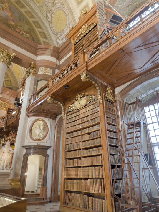 Estantes de la biblioteca.

